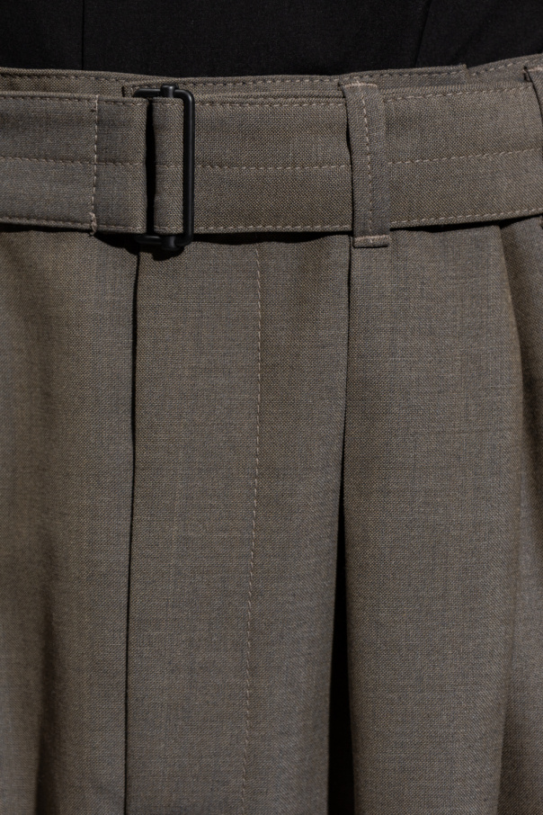 ボトムスその他 LEMAIRE Grey melange trousers with belt Belted Pleated Pant in Grey Melange